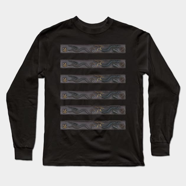 Awesome Creatures on a Kozuka (Japanese Knife Handle) Long Sleeve T-Shirt by Amanda1775